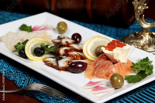 Fototapeta Assorted fish plate