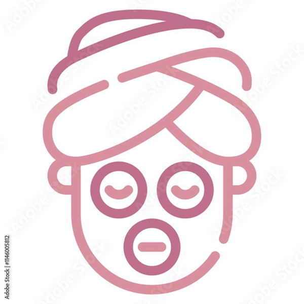 Fototapeta Stylized Illustration of a Relaxed Face with Mask