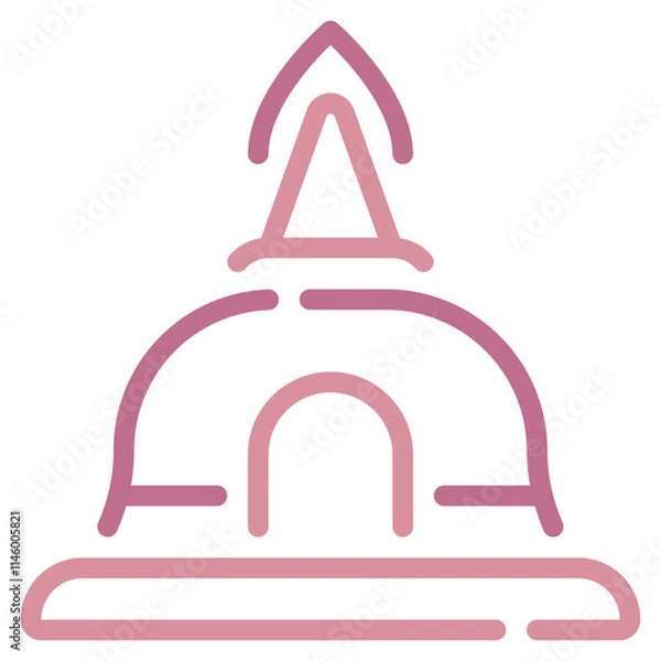 Fototapeta Minimalist Temple Icon Design