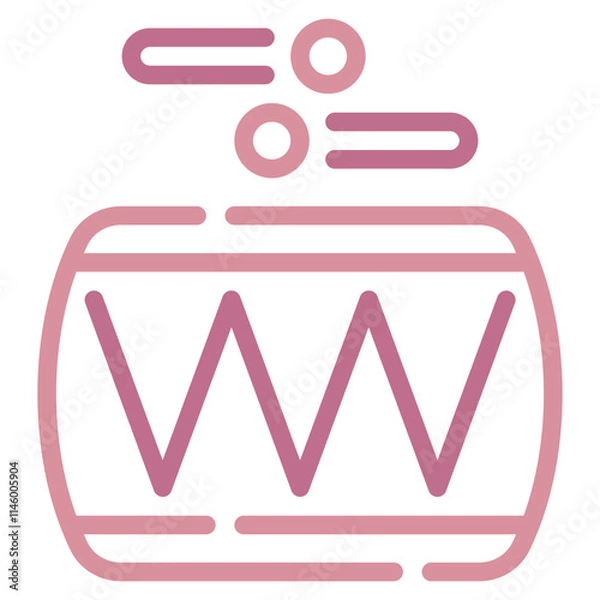 Fototapeta Stylized Icon of a Barrel and Bubbles