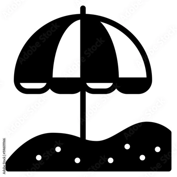 Fototapeta Stylish Beach Umbrella Icon for Summer Vibes