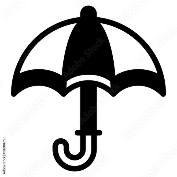 Fototapeta Stylized Black Umbrella Icon for Weather Themes