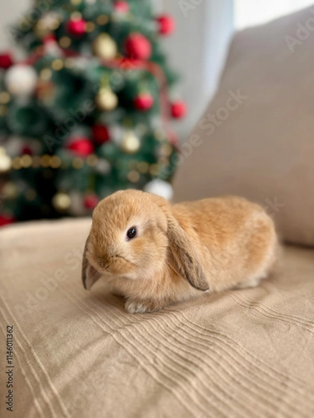 Obraz Adorable Little Bunny at Home