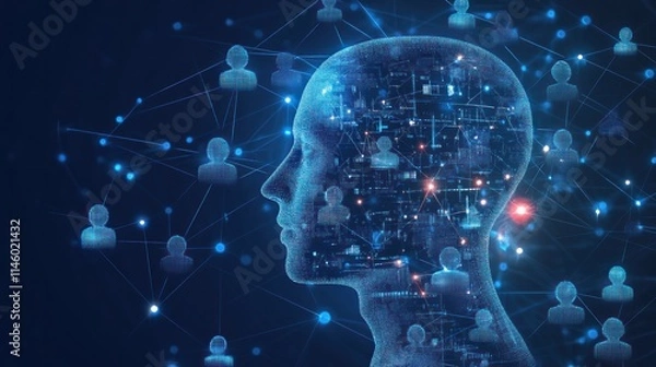 Fototapeta Digital Mind: Networked Intelligence and Global Connectivity