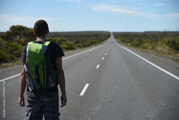 Fototapeta backpacker on road trip - Australia