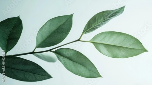 Fototapeta Fresh Leaf with Glittery Dots