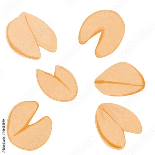 Obraz fortune cookies for lunar day, chinese new year, for printing, icon, stiker