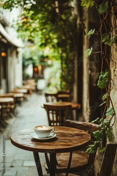 Obraz coffee on the table outside in a cafe. Selective focus.