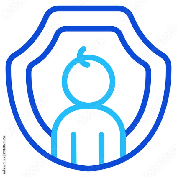 Fototapeta Child protection Duoline Icon