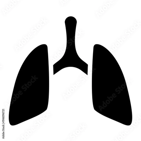 Fototapeta Lungs Solid Icon