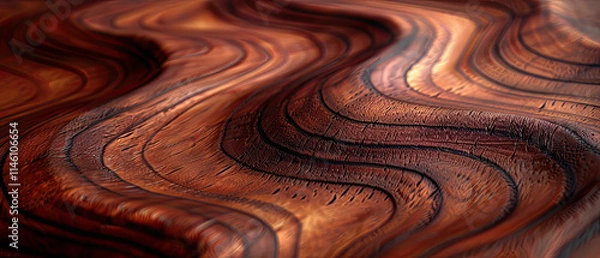 Fototapeta Intricate wood grain patterns create a mesmerizing visual texture on a handcrafted surface