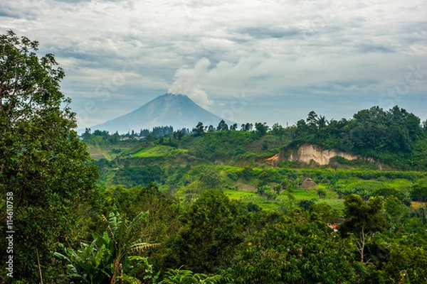 Obraz Mount Sinabung wulkan w północnej Sumatrze