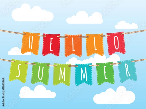 Fototapeta Hello Summer vector banner