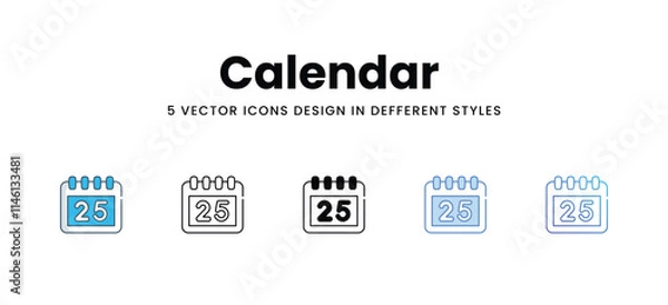 Fototapeta Calendar  icons in different style vector stock illustration