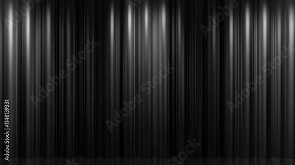 Obraz Dark Stage Curtains, Dramatic Lighting, Velvet Texture.
