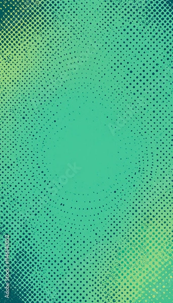 Fototapeta Pop Art Turquoise and Green Retro Background: Halftone Comic Textures and Bold Dot Patterns