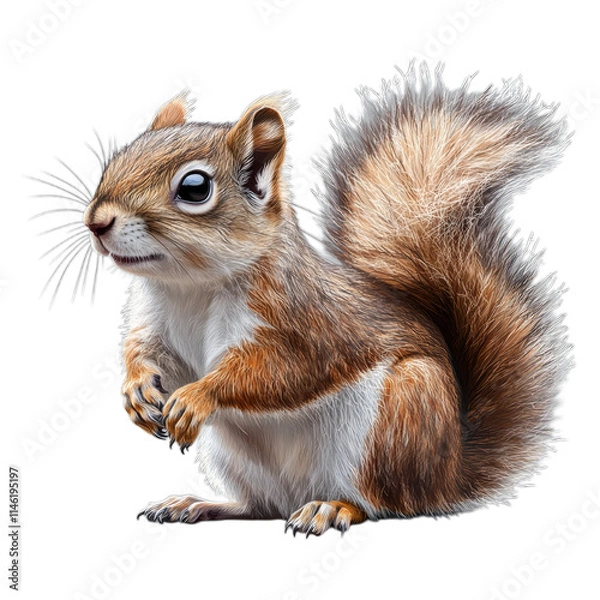 Obraz A squirrel on a transparent background.