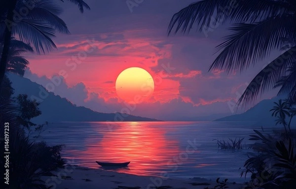 Obraz Sunrise Scenery, Generative AI