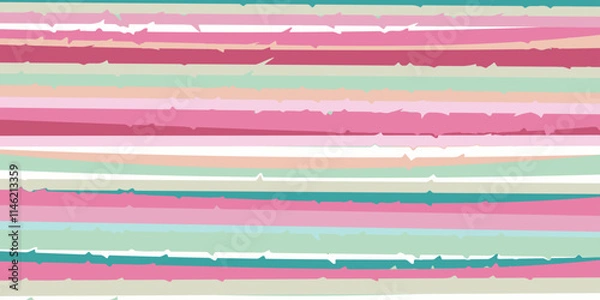 Fototapeta Abstract style striped spring blue, white, pink, green background. Hand drawn multicolored vector illustration for holidays, cards, business, banners, wallpaper, textile, wrapping	