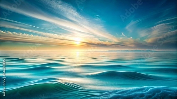 Fototapeta Serene Winter Seascape Sunlit Ice and Gentle Waves at Dawn