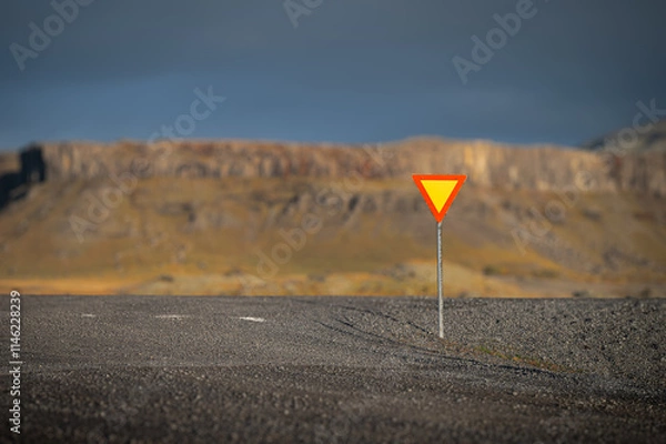 Obraz Golden Fields and Rocky Terrain in Icelandic Highlands