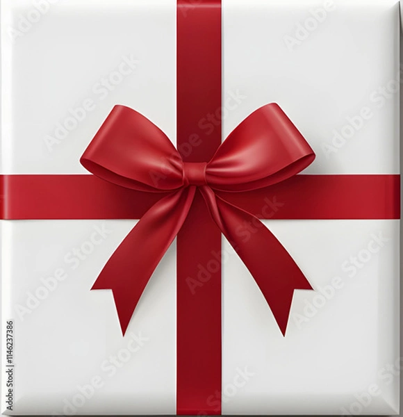Fototapeta gift box with red bow