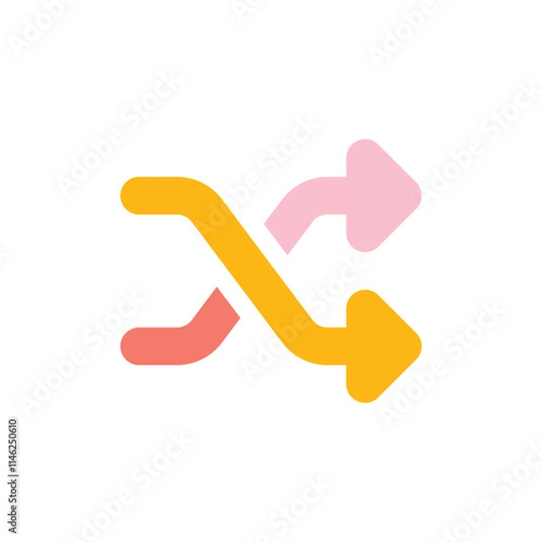 Fototapeta Shuffle icon. Simple style company poster background symbol. brand logo design element. Shuffle t-shirt printing. Vector for sticker.