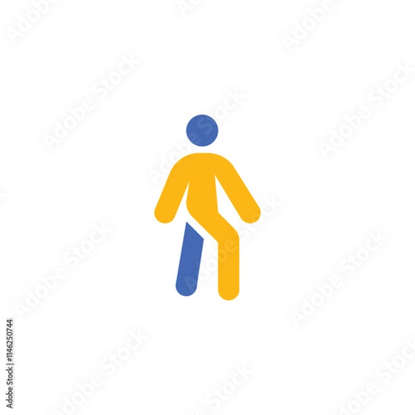 Fototapeta Stickman icon. Simple style graphic design company poster background symbol. Stickman brand logo design element. Stickman t-shirt printing. Vector for sticker.
