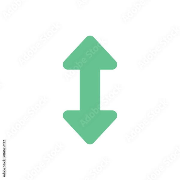 Fototapeta Up and down arrow icon. Simple style company poster background symbol. Right arrow brand logo design element. Up and down arrow t-shirt printing. Vector for sticker.