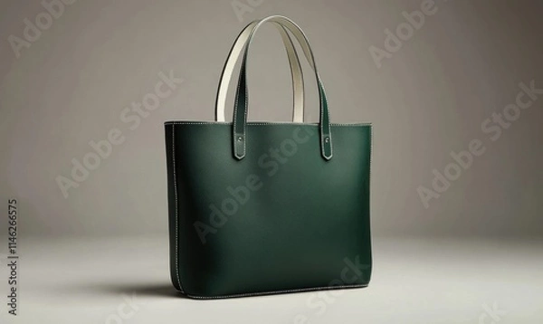 Fototapeta A green purse with a white handle