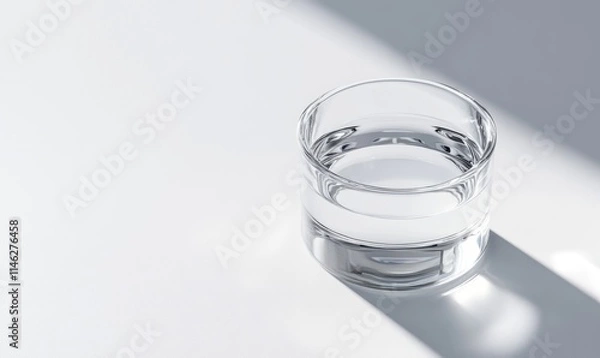 Fototapeta A glass of water is sitting on a table