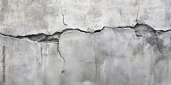 Obraz Cement crack wall texture offers a detailed perspective on the rugged beauty of cement surfaces. This cement crack wall texture captures the essence of wear and age in structural designs.