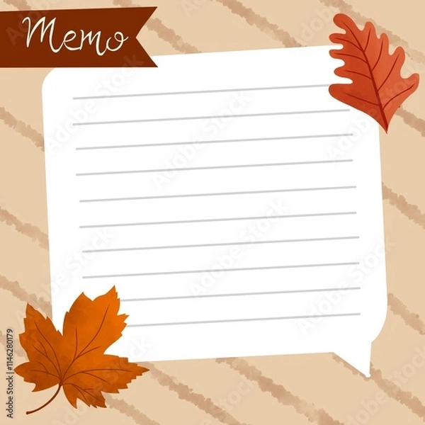Obraz Notes memo planner sticker autumn theme