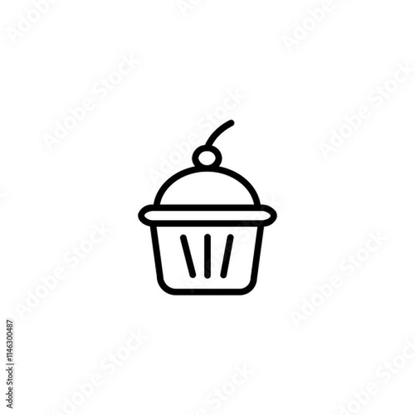 Obraz cupcake line icon