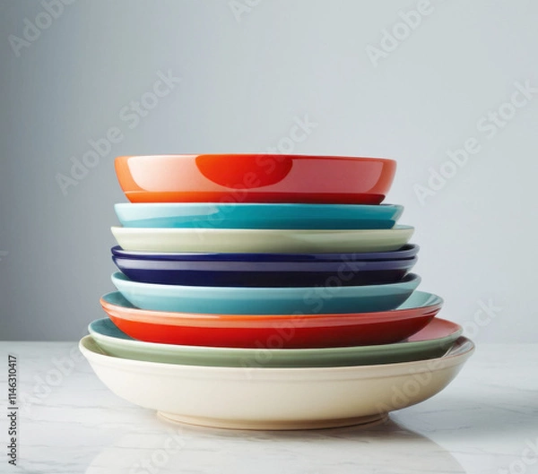 Obraz a stack of colorful plates