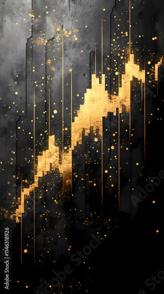 Fototapeta create a dark background, elements representing trading on the stock exchange participate in the background design