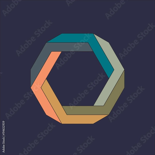 Fototapeta Optical illusion, abstract geometric design element.