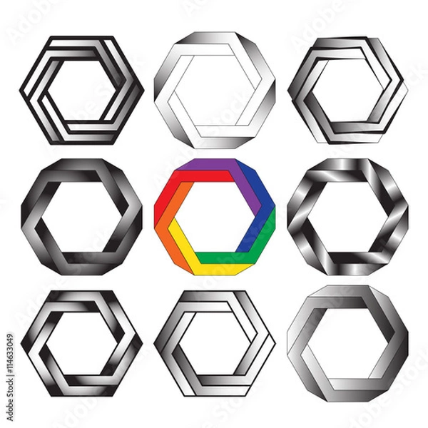 Obraz Optical illusion of the gradient vector, abstract geometric design element.