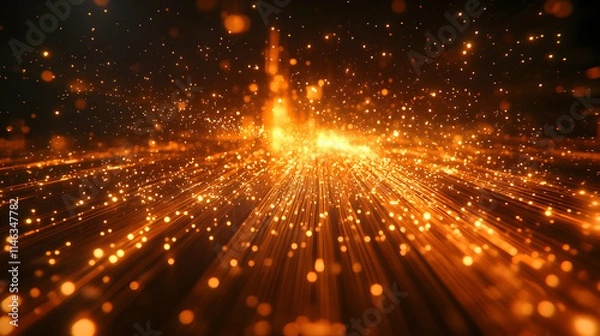 Fototapeta Golden Abstract Background Image with Sparkling Lights