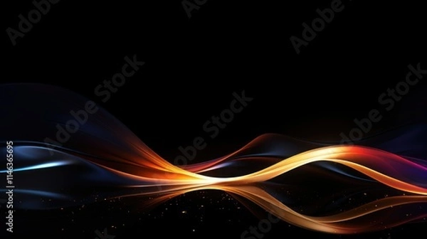 Obraz Radiant, shiny lines in a dark, abstract background