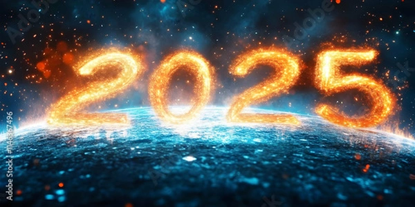 Obraz Fiery 2025 Arrives: Planet Earth's New Year