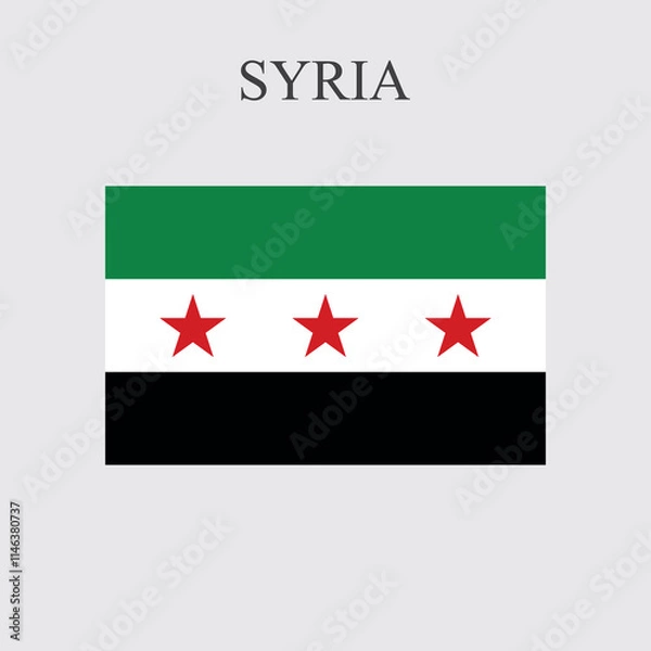 Obraz Vector of Syria Flag. Rectangle
