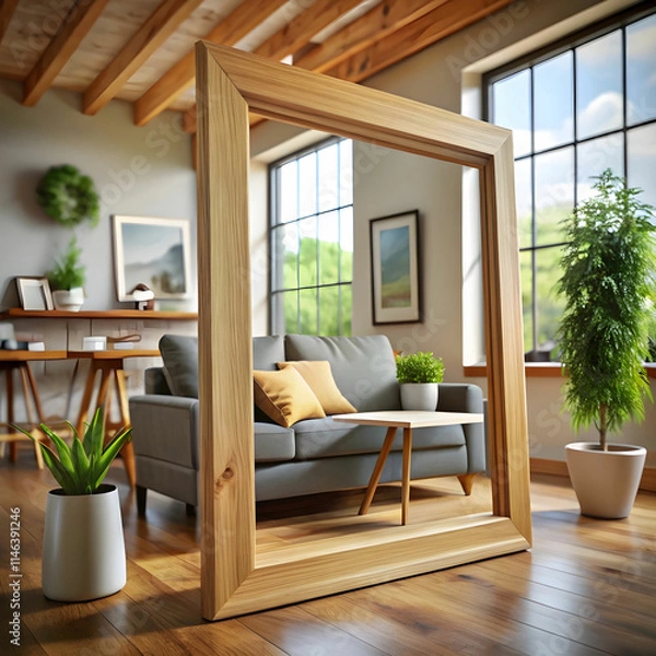 Obraz wooden frame in home
