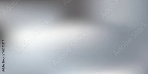 Fototapeta Silver foil background with metal mirror texture. Chrome gradient surface with light gloss. Vector aluminum grey sheet with reflection. Platinum and titanium abstract cold bg