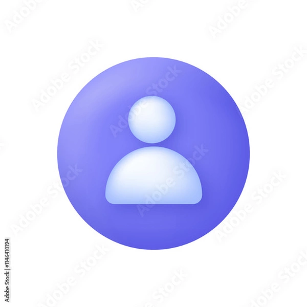 Obraz 3D Person icon. Avatar concept. New profile account. People icon and plus. Avatar, human, person, people icon.