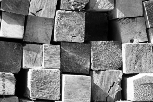 Obraz lumber pile b&w