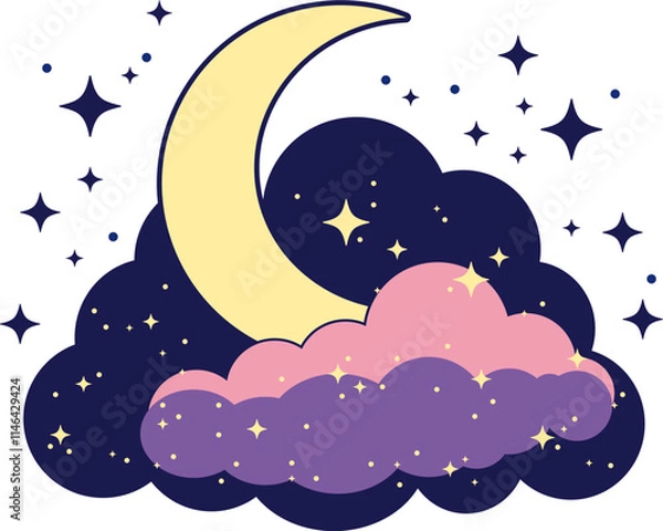 Obraz crescent moon in the cloud