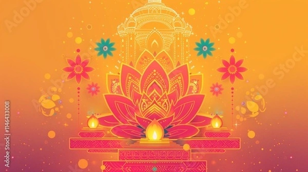 Fototapeta happy Akshaya Tritiya festival of India. abstract vector illustration design