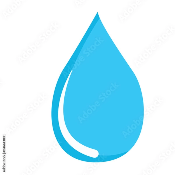 Obraz Single Water Splash Illustration Isolated on White Background