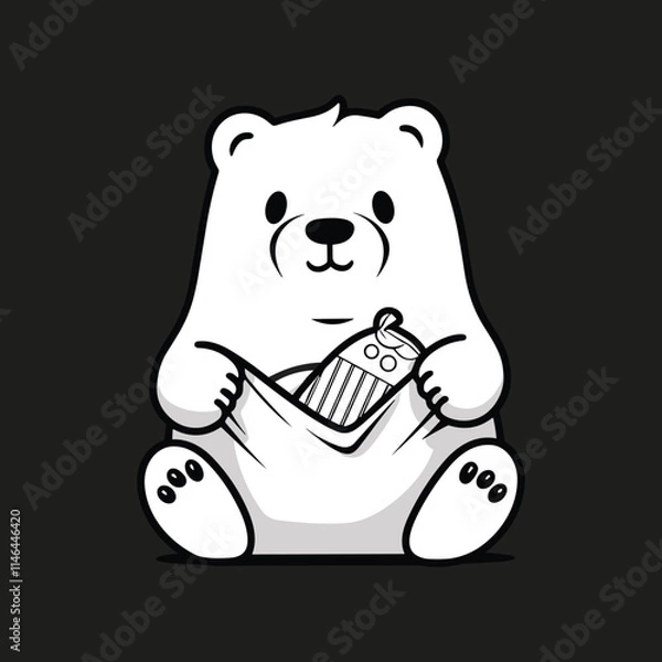 Fototapeta Elegant Silhouette Of A Bear Vector Illustration